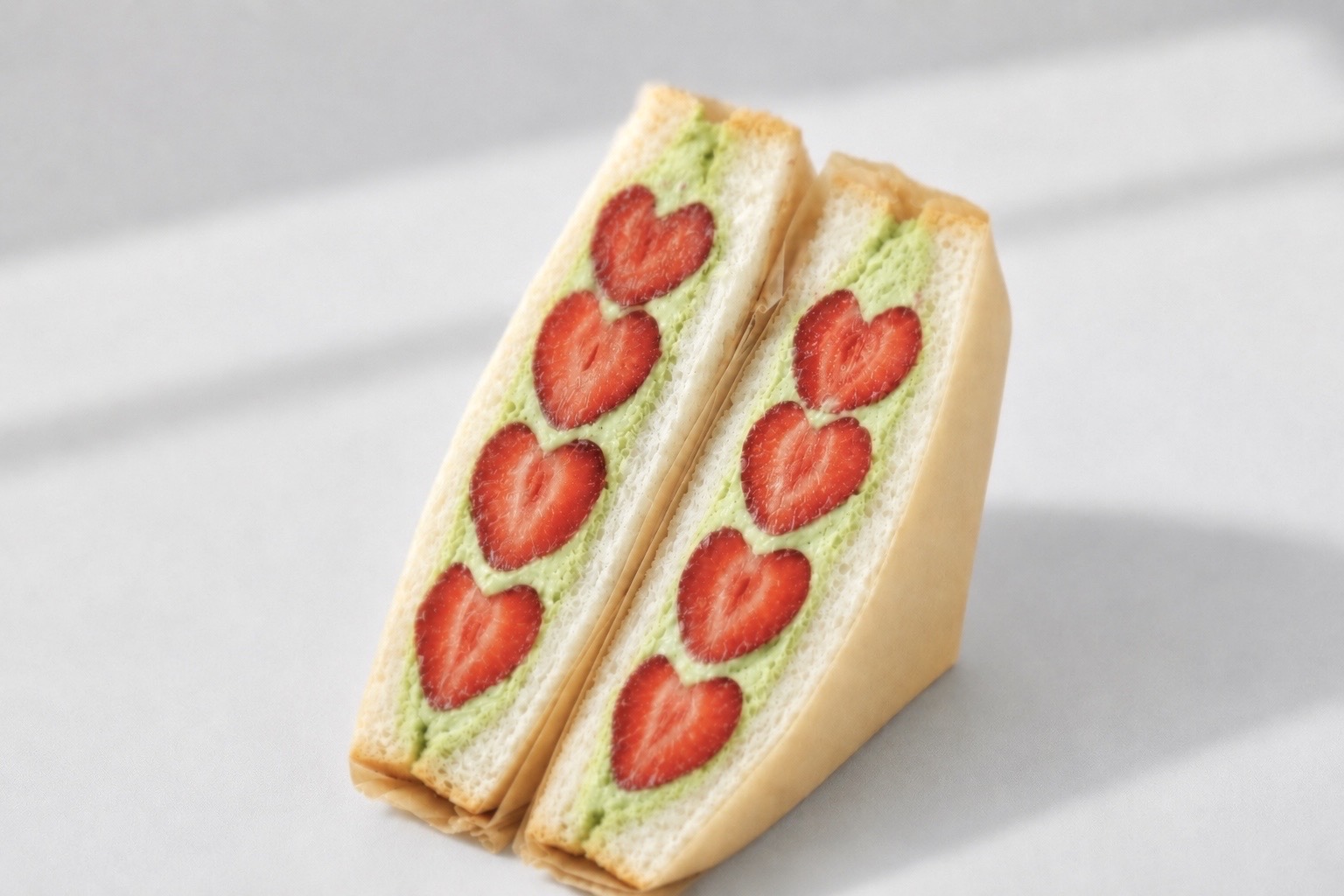 Strawberry matcha cream sando